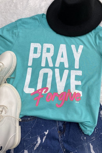 BC PRAY LOVE FORGIVE - TURQUOISE